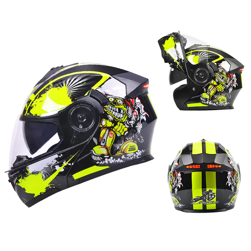 AD 108 LED Flip-Up Motorcycle Helmet